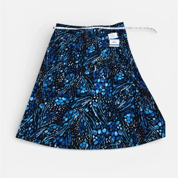 NWT Kasper Blue & Black Abstract A-Line Skirt | New With Tags | Women’s - Picture 2 of 4